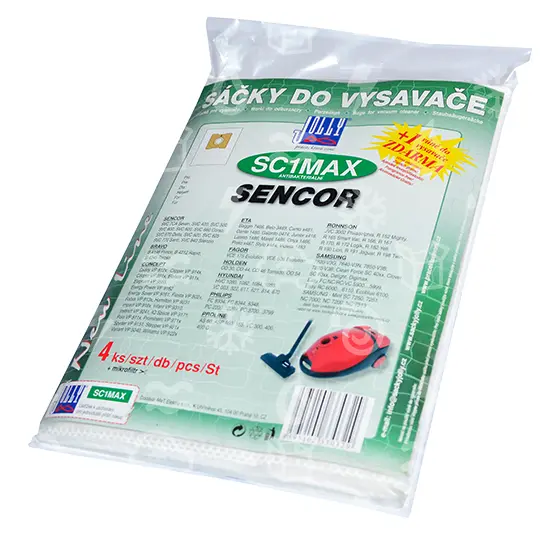 sáčky z mikrovlákna JOLLY SC1 MAX, Sencor, Hundai, ETA, balení 4ks + vůně